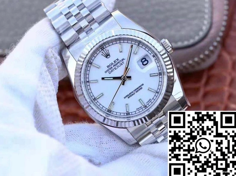 36mm AR Rolex White Dial Factory 116234 Datejust Enamel 1203